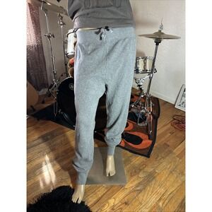 NWT Handvaerk Sz Large Cotton Waffle Grey PJ Pants Tapered Comfy Drawstring